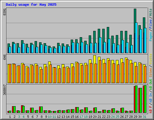 Daily usage for May 2025