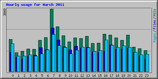Hourly usage for March 2011