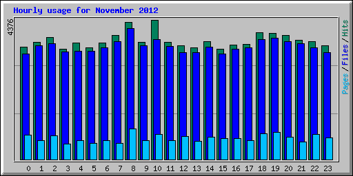Hourly usage for November 2012