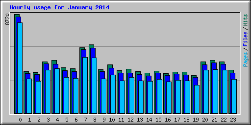 Hourly usage for January 2014