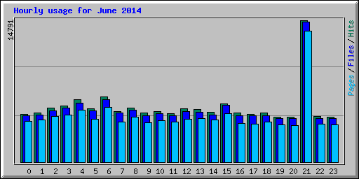 Hourly usage for June 2014