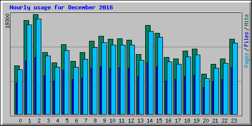 Hourly usage for December 2016