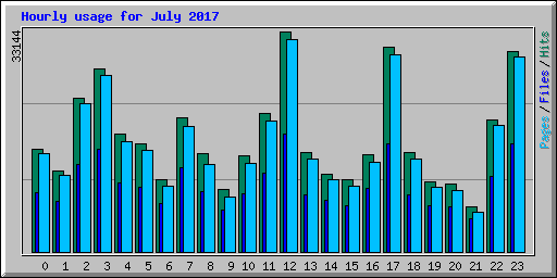 Hourly usage for July 2017