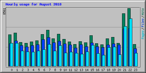 Hourly usage for August 2018