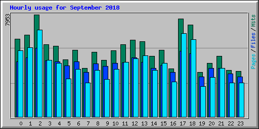 Hourly usage for September 2018