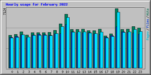 Hourly usage for February 2022