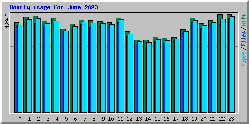 Hourly usage for June 2023