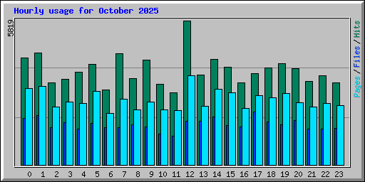 Hourly usage for October 2025