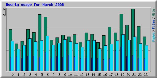 Hourly usage for March 2026